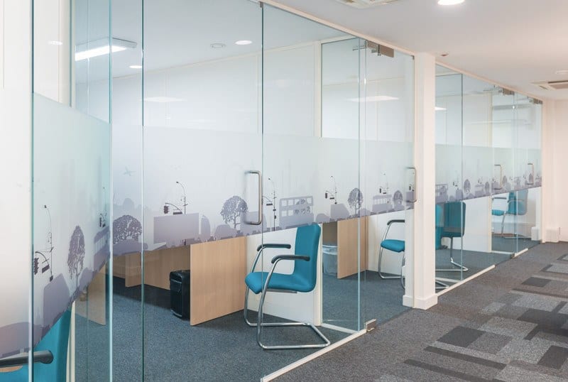 Glass partitioning