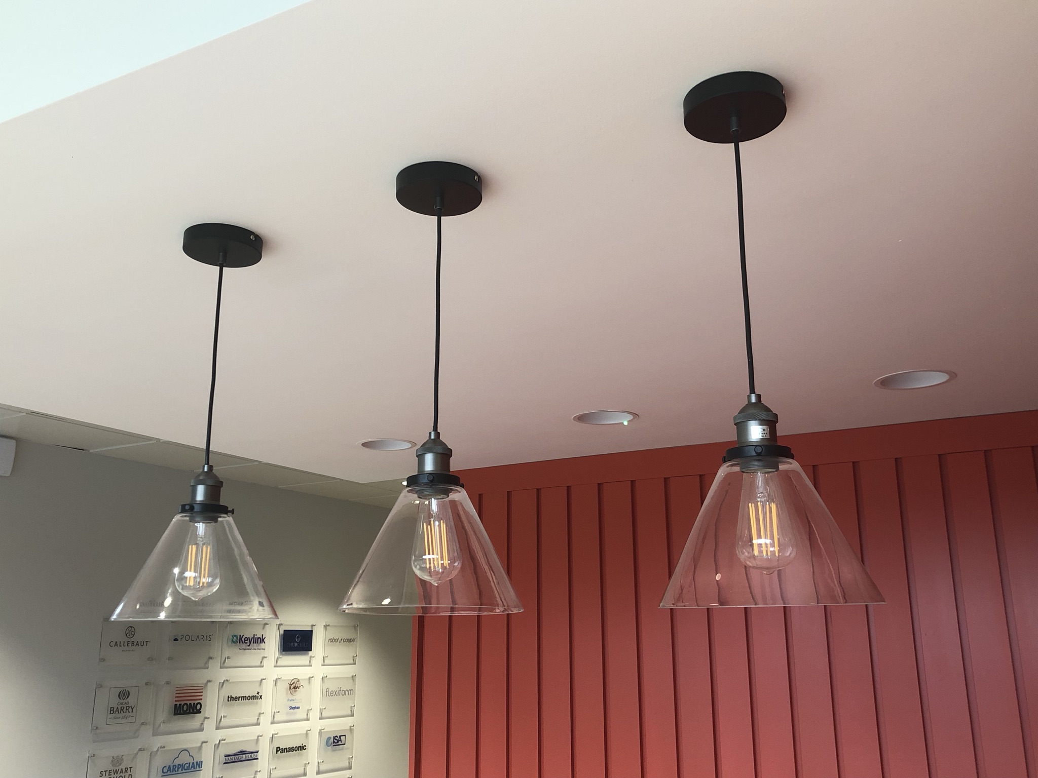 Pendant lighting hanging from ceiling